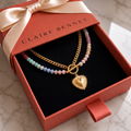 Pastel Bead Heart Necklace