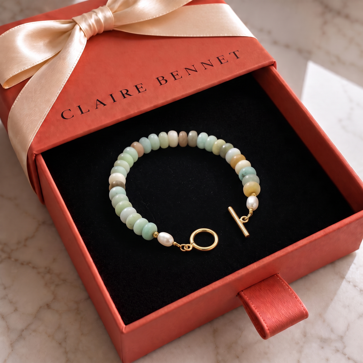 Turquoise Bead Toggle Bracelet