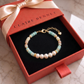Turquoise Bead Pearl Bracelet
